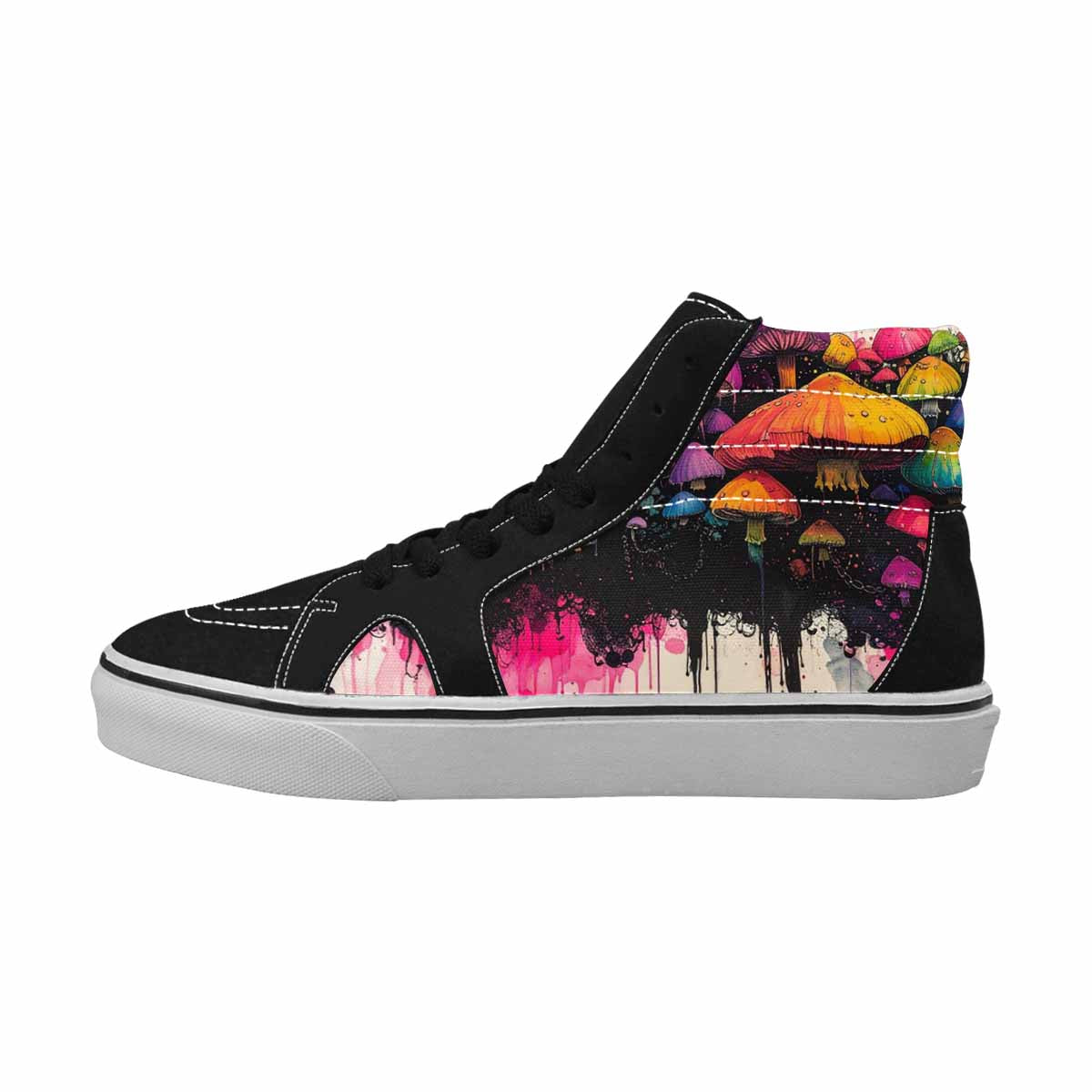 MEN'S Rainbow Drip Mushrooms High Top Canvas Dreamlike Custom Shoes