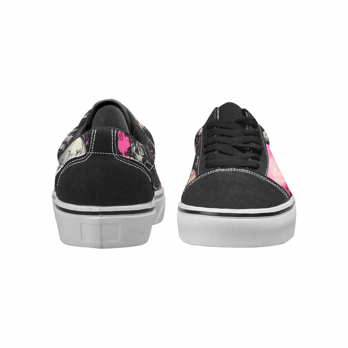 WOMEN'S Rainbow From Skull S Lace-Up Canvas Vibrant Chaos Custom Sneakers