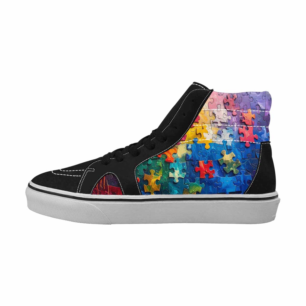 MEN'S Autism Puzzle Pieces High Top Canvas Y2K Custom Shoes