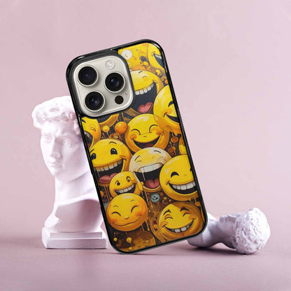 iPhone 16 Pro Case — Melting Moon Smiley Red Splatt Pvn, Custom Art Phone Cover