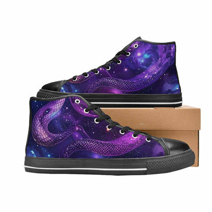 MEN'S Galaxy Snake Print High Top Canvas Grunge Shoes
