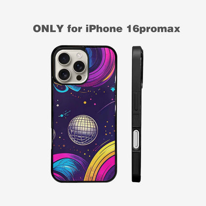 iPhone 16 Pro Max Case — 1970s Disco Cartoon Art Pattern, Custom Printed Phone Case