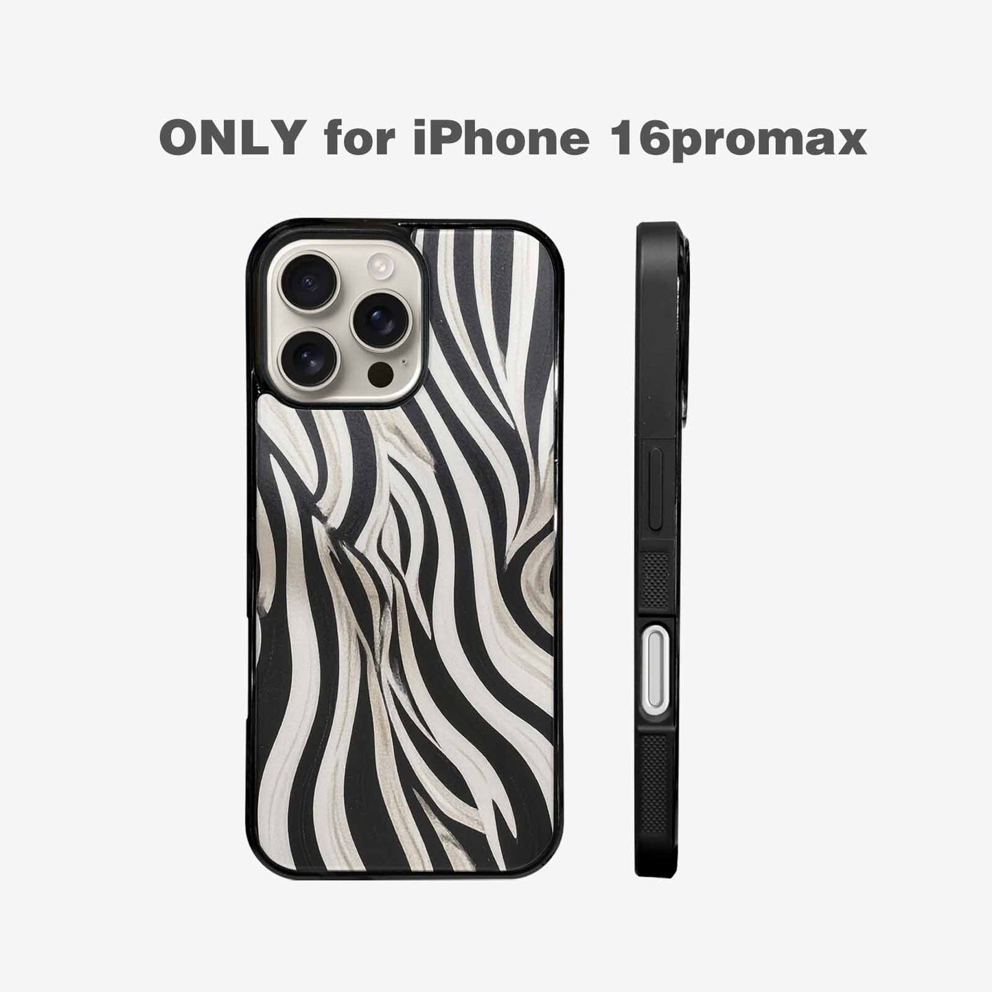iPhone 16 Pro Max Case — Modern Zebra Stripe, Original Design Phone Case