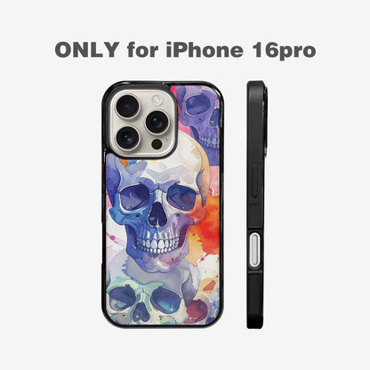 iPhone 16 Pro Case — Kulls Watercolor Skulls Small Skull Pattern, Custom Made Phone Cover