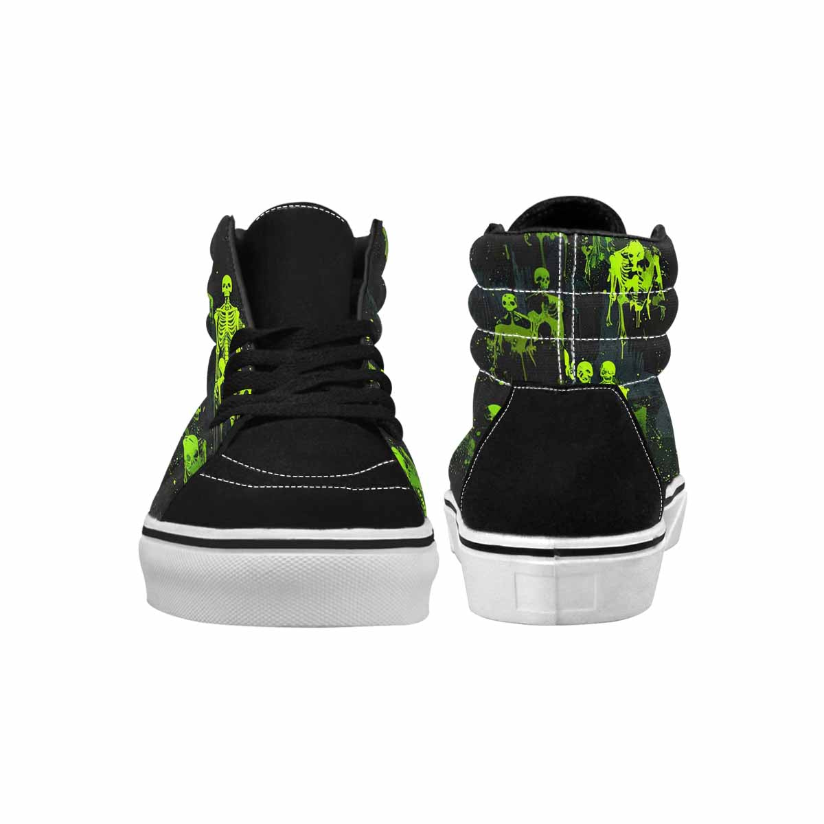 MEN'S Skeletons × Neon Green High Top Canvas Surreal Shoes