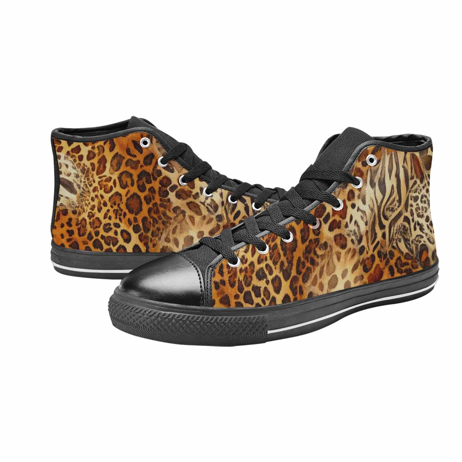 MEN'S Animal Print High Top Canvas Wallpaper Art Custom Shoes