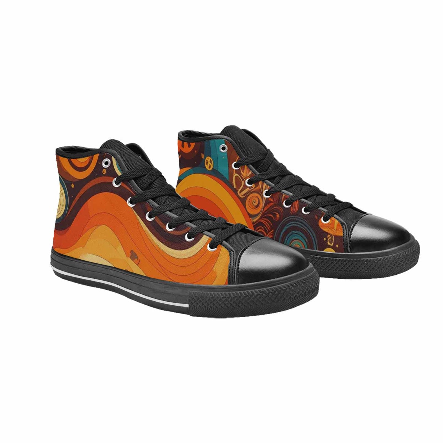 WOMEN'S Groovy 70S Peace High Top Canvas Y2K Shoes