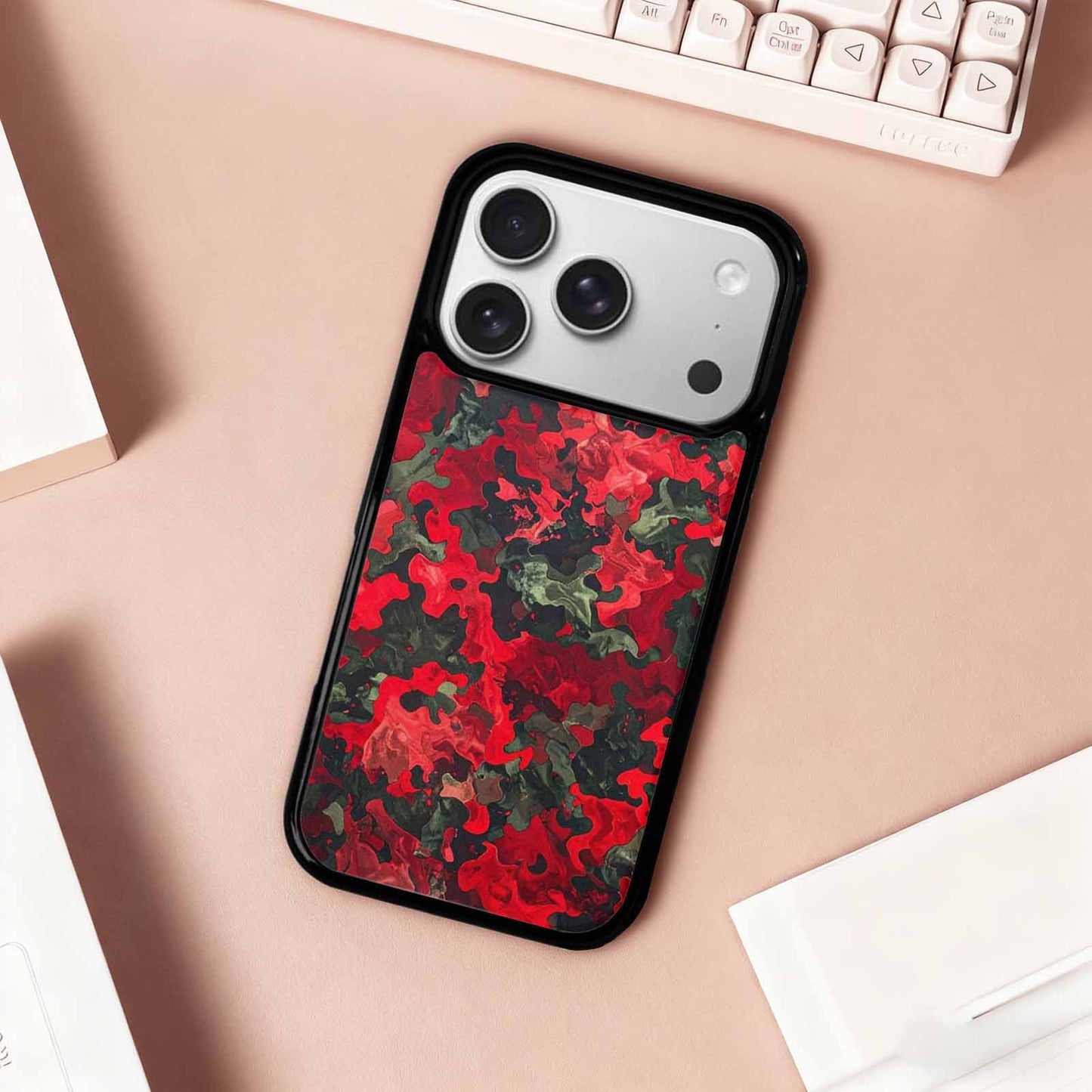 iPhone 17 Pro Case — Small Military Camouflage Blotch Pattern Camo, Custom Print Case Cover