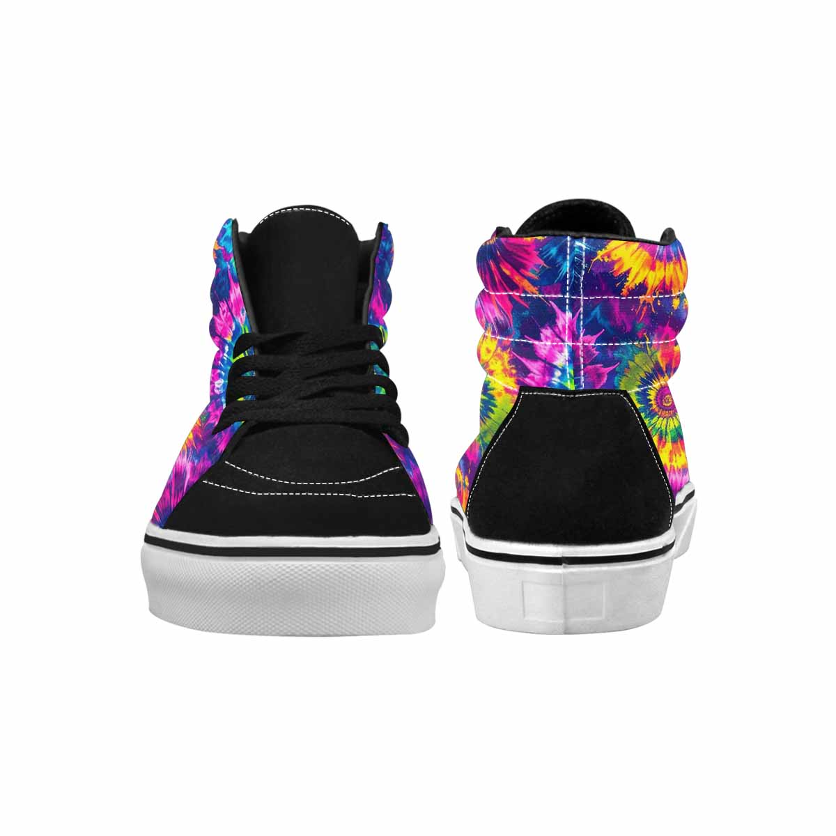 WOMEN'S Tie Dye - High Top Canvas Neon Fantasy Custom Shoes