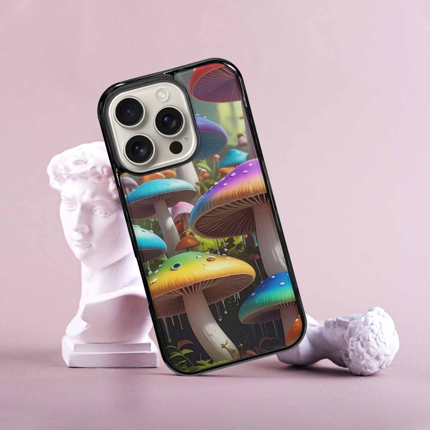 iPhone 16 Pro Case — Overlapping Endlessly No Empty Space Mushrooms, Unique Phone Case Design