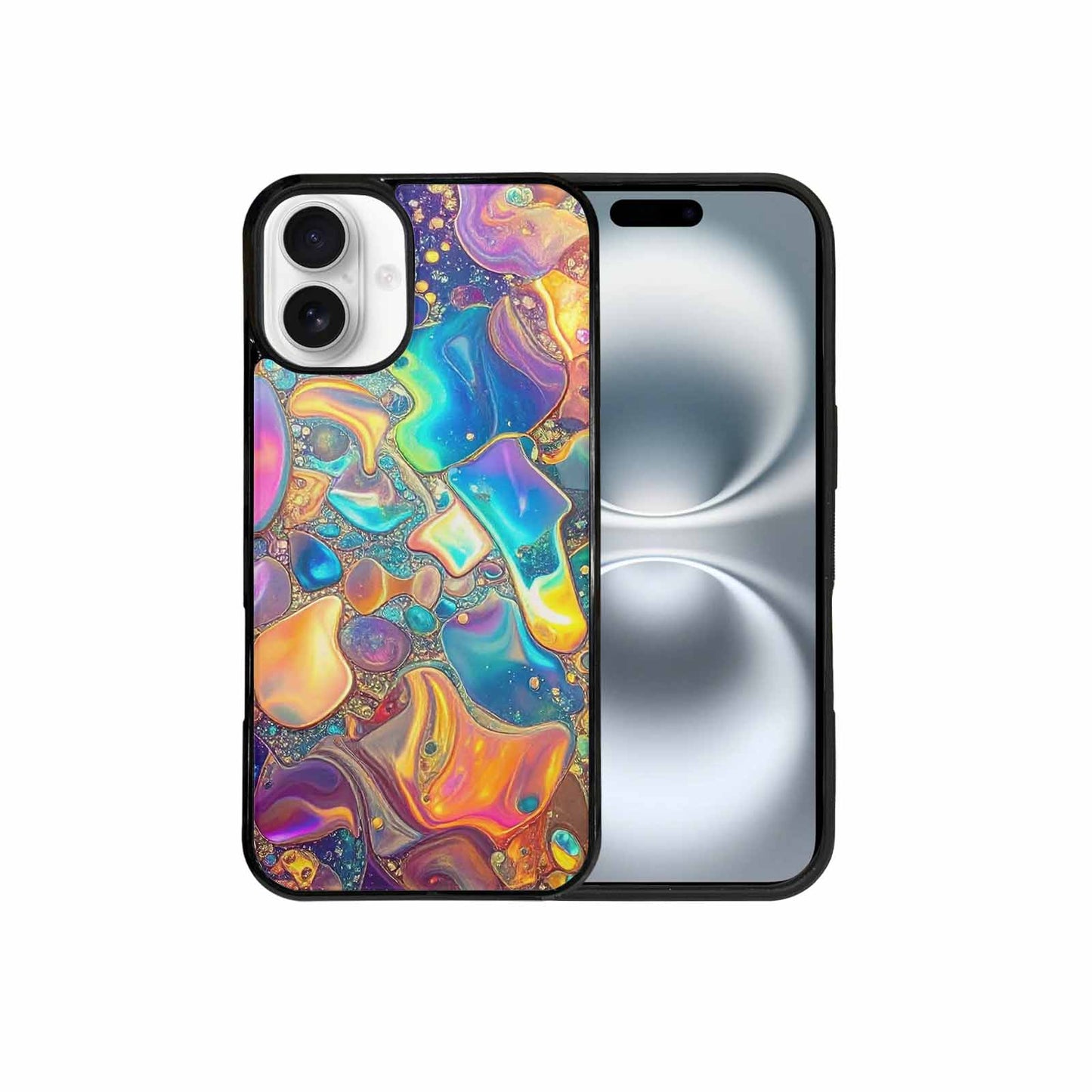 iPhone 16 Plus Case — Holographic Iridescent Shimmer Pattern Hundreds Of, Custom Art Phone Cover