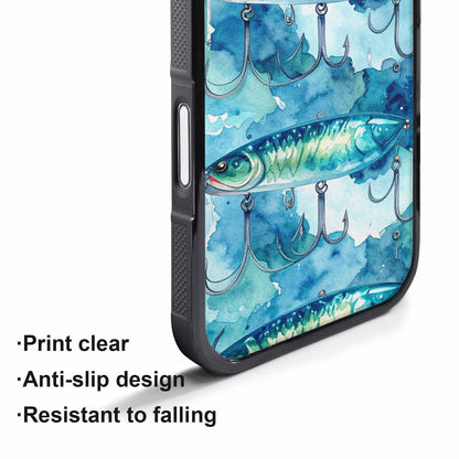 iPhone 17 Pro Max Case — Fishing Lure And Hook Watercolor Abstract, Customized Protective Case