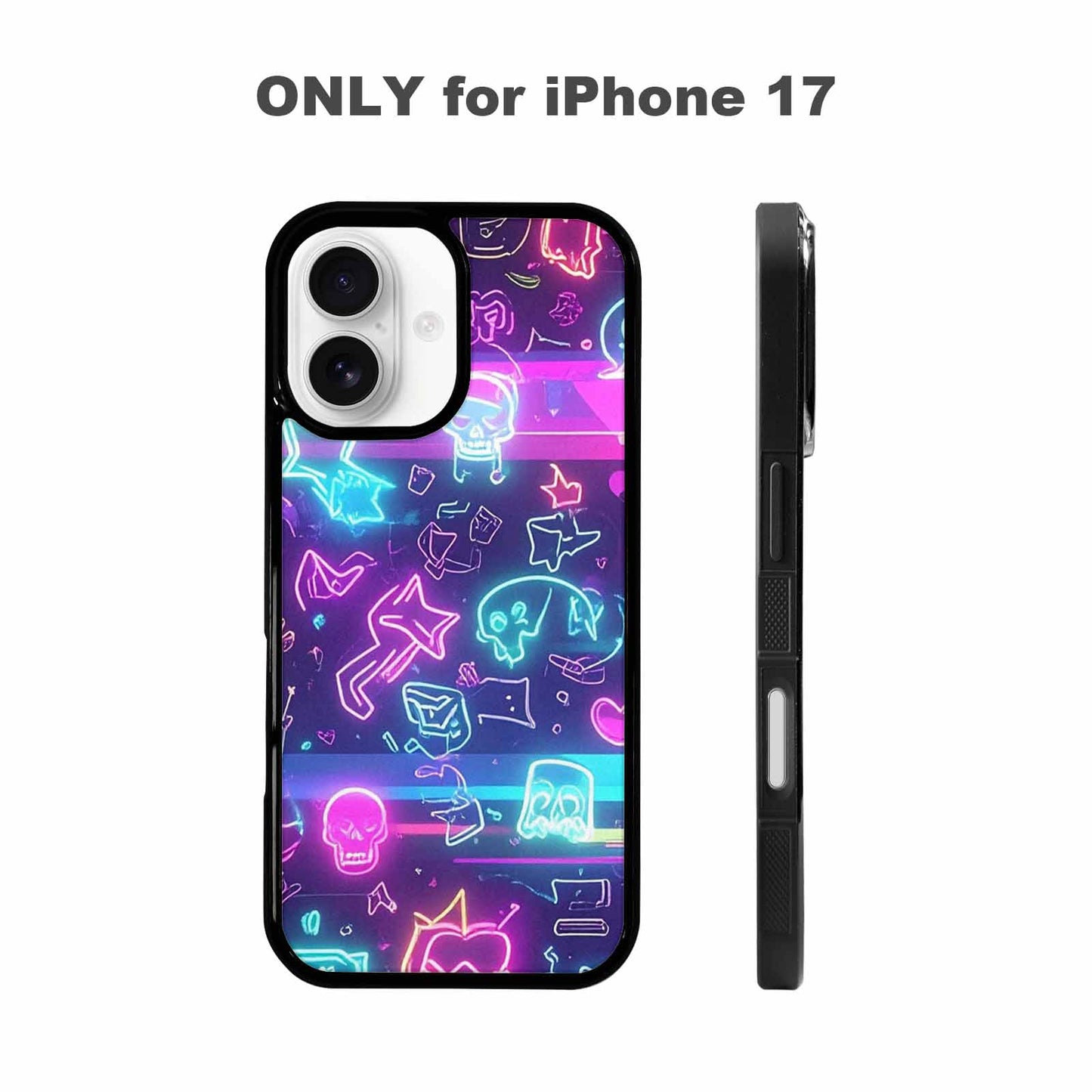 iPhone 17 Case — Neon Glow Sticker Icon Original Art, Custom Art Phone Cover