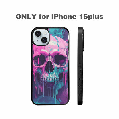 iPhone 15 Plus Case — 1000\'s Of Skulls Overlapping Each Other, Custom Phone Case