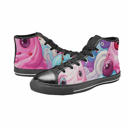 MEN'S Melting Icecream Monster Cherry High Top Canvas Grunge Custom Shoes