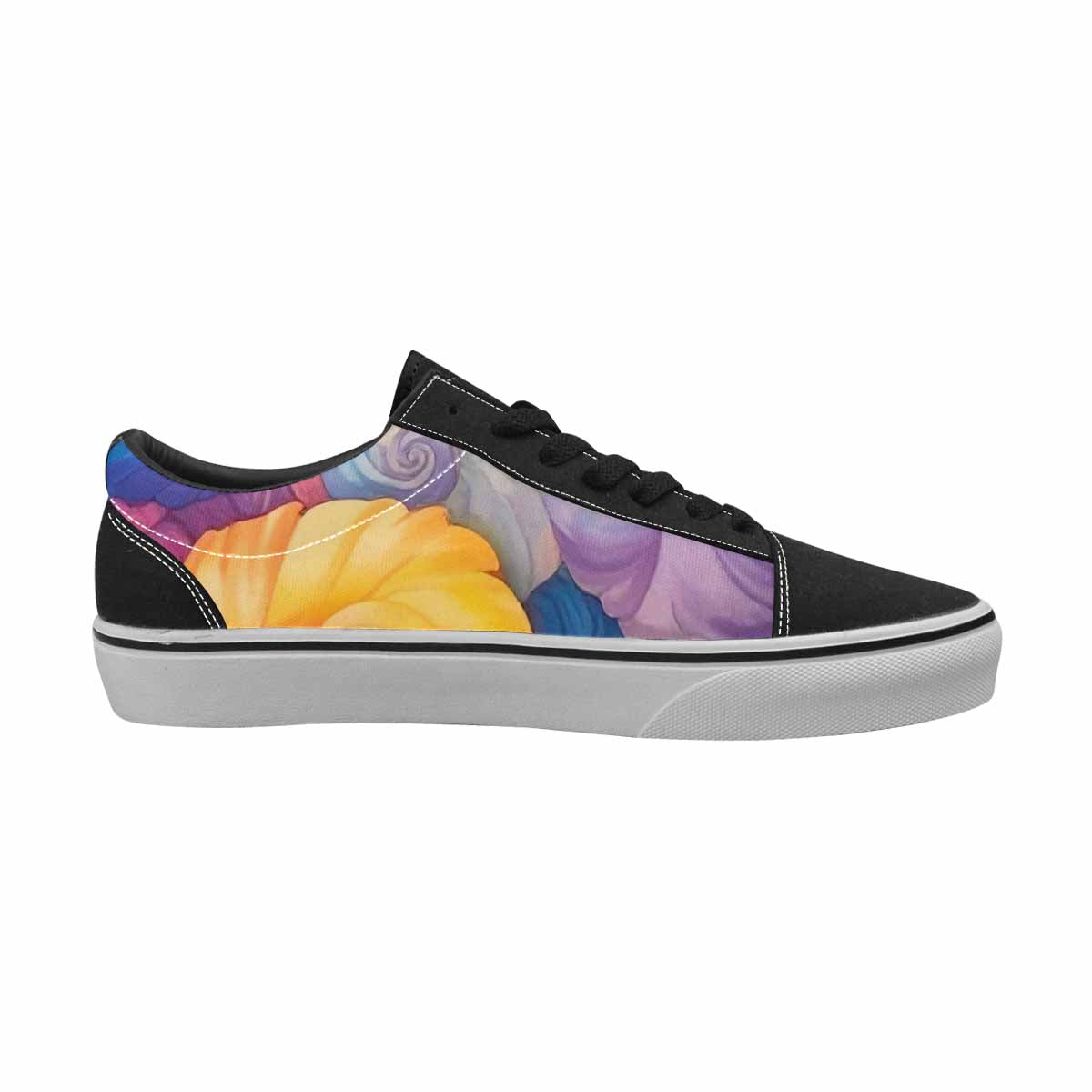 WOMEN'S Tie Dye Swirls Tie Lace-Up Canvas Neon Fantasy Custom Shoes