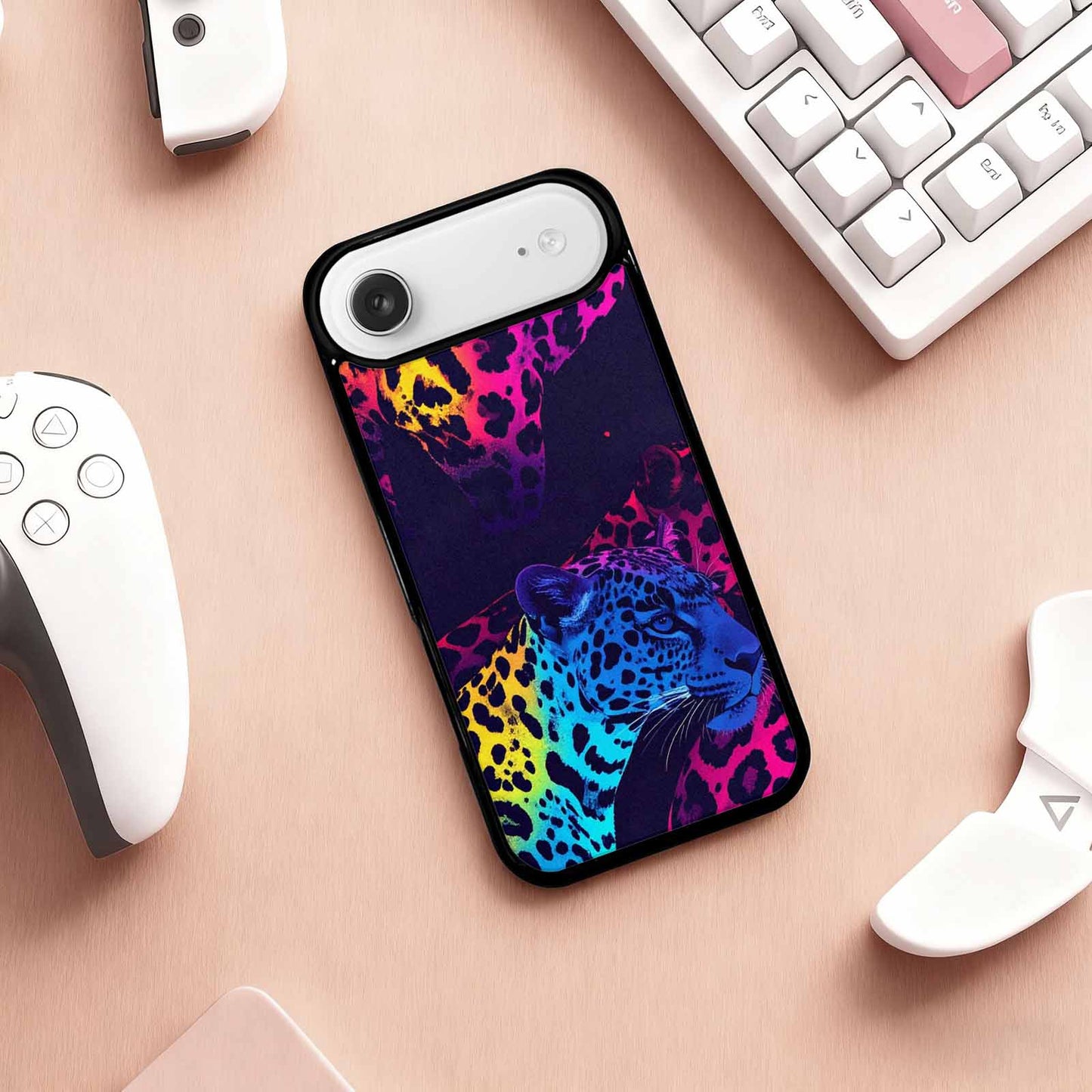 iPhone 17 Air Case — Leopard Print Neon Seamless Pattern Animal, Customized Protective Case
