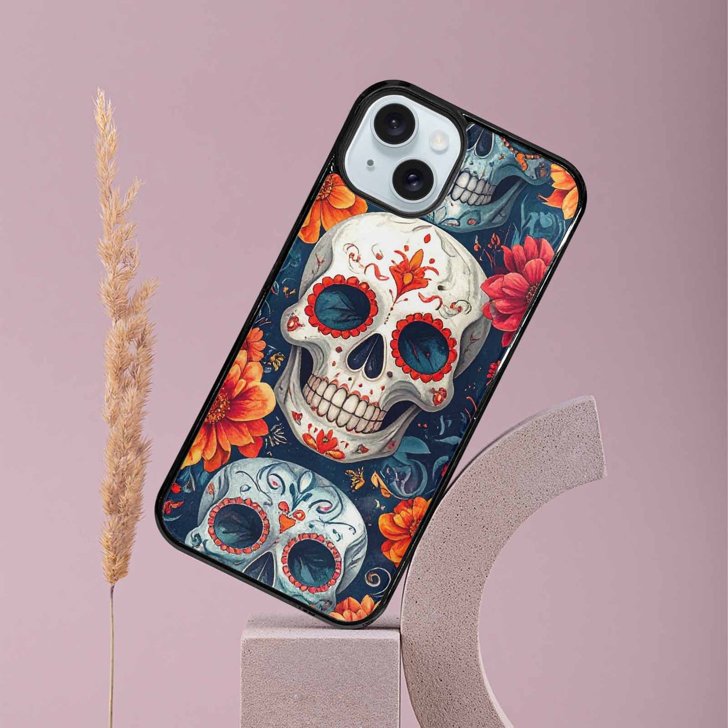 iPhone 15 Plus Case — Marble Skull Custom, Custom Printed Phone Case