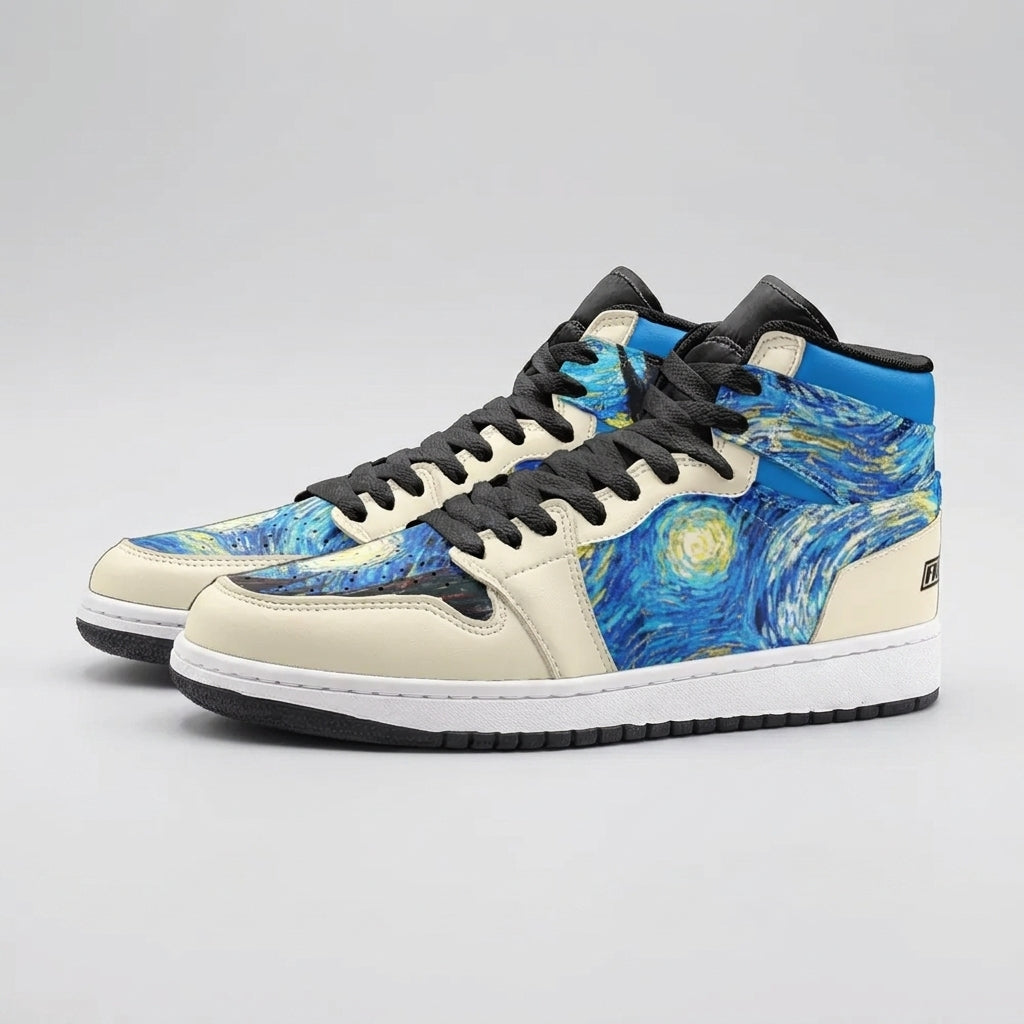 "Starry Night" by Vincent Van Gogh Custom Shoes | Freaky Shoes®