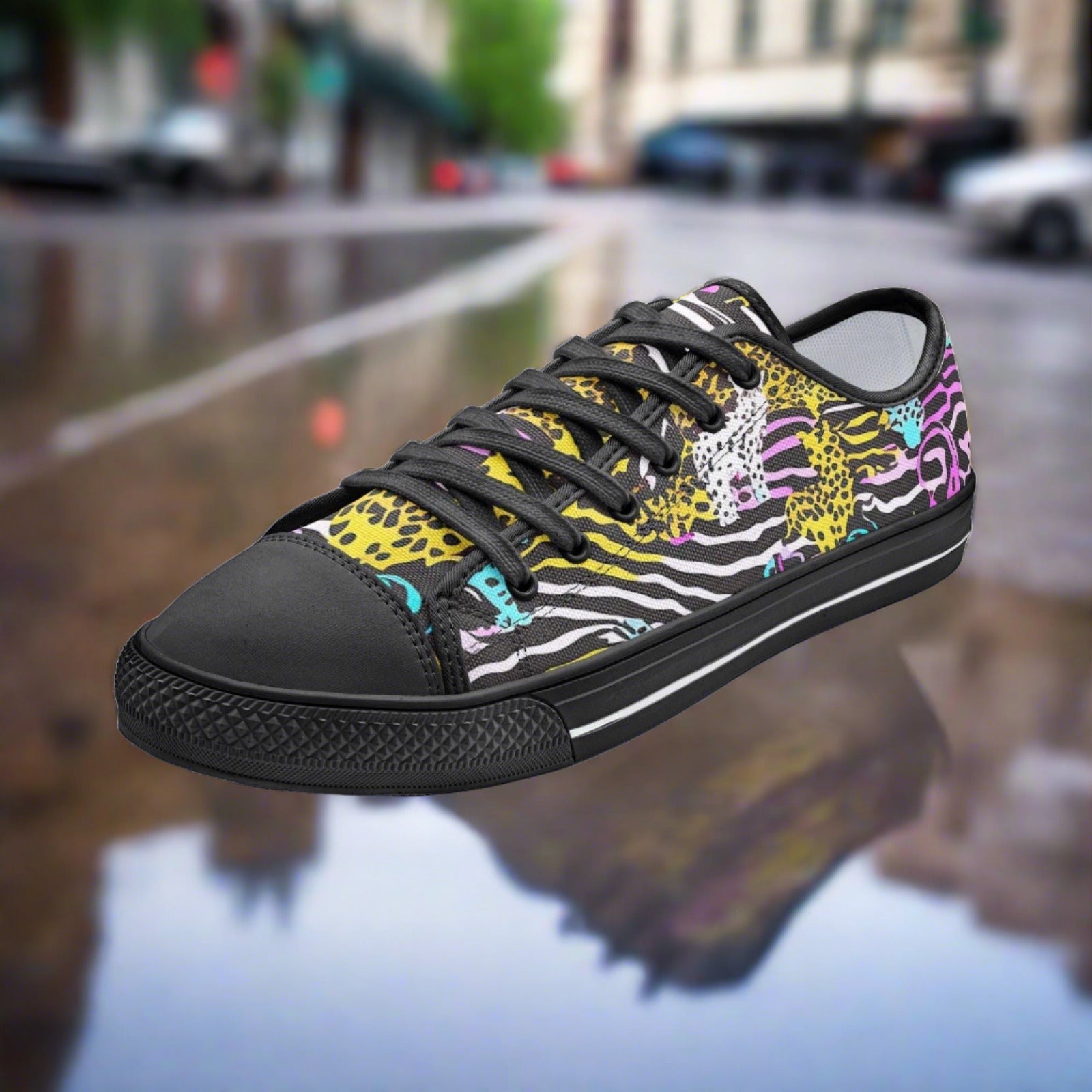Monarch Neon Electric Vivid Bold Art - Freaky Shoes | Custom Art Sneakers