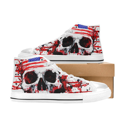 MEN'S Patriotic Splatter Men’S High Top Canvas Vibrant Chaos Shoes
