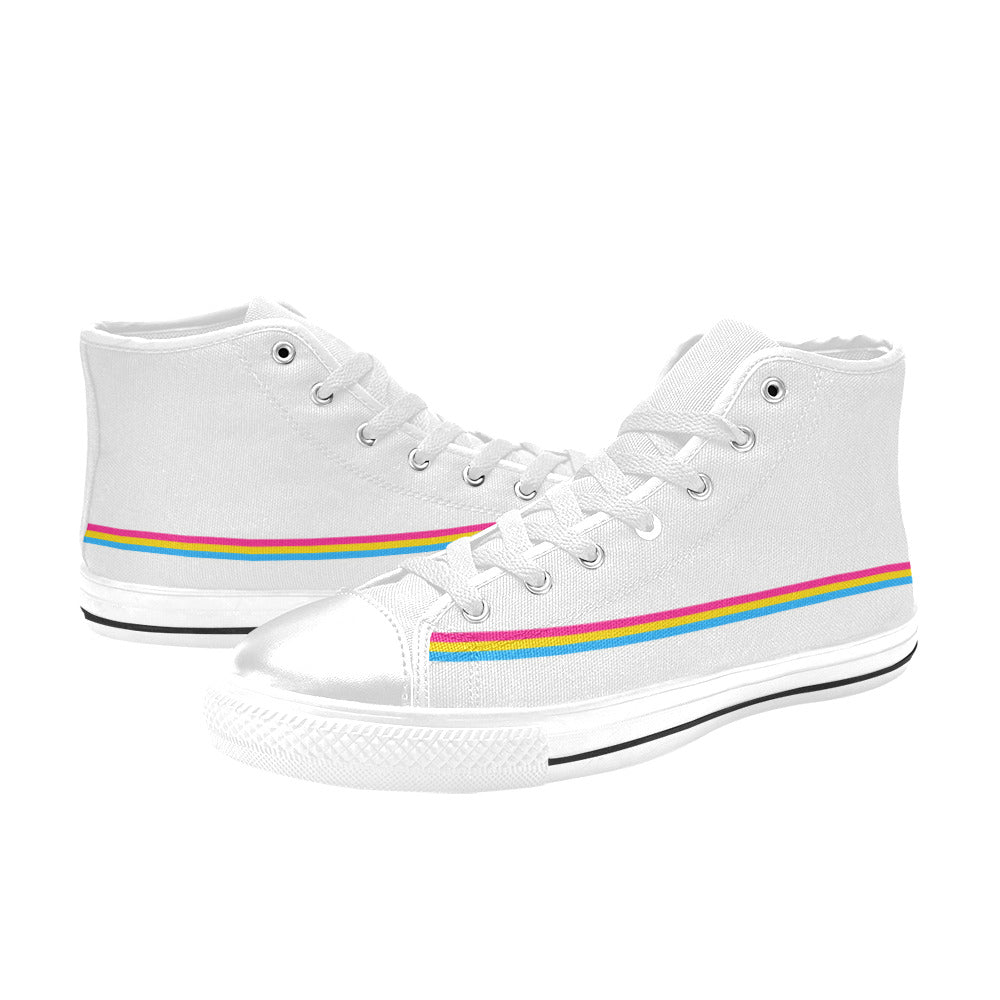 WOMEN'S Pansexual Flag 2 Pride LGBT High Top Canvas Custom Sneakers