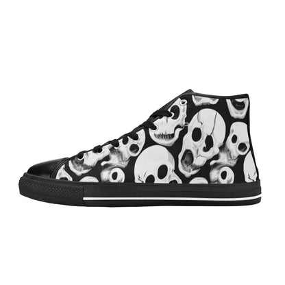 WOMEN'S Cc Skulls One Color High Top Canvas Cottagecore Custom Shoes