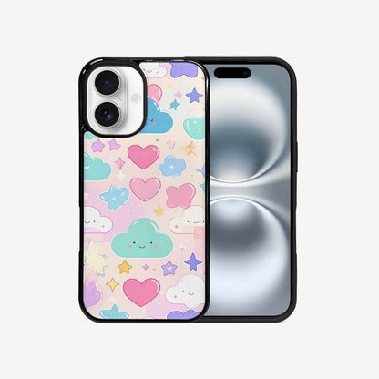 iPhone 16 Case — Cute Kawaii Style Generic Icons Stars, Personalized Phone Case