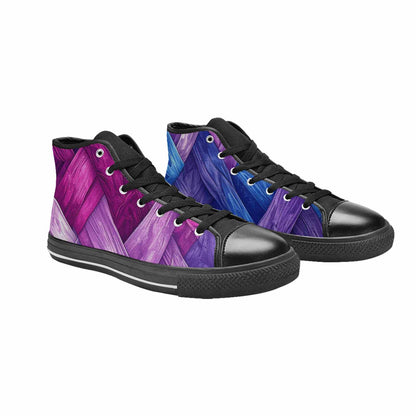 MEN'S Bisexual Flag Color High Top Canvas Surreal Custom Shoes