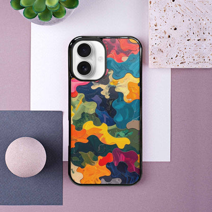 iPhone 16 Case — Camo Patches Full Color Vibrant Camo, Original Design Phone Case