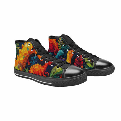 WOMEN'S Dinosaur Silhouette High Top Canvas Y2K Custom Sneakers
