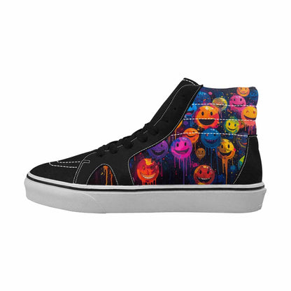 MEN'S Smiley Faces × Glow High Top Canvas Aesthetic Shoes