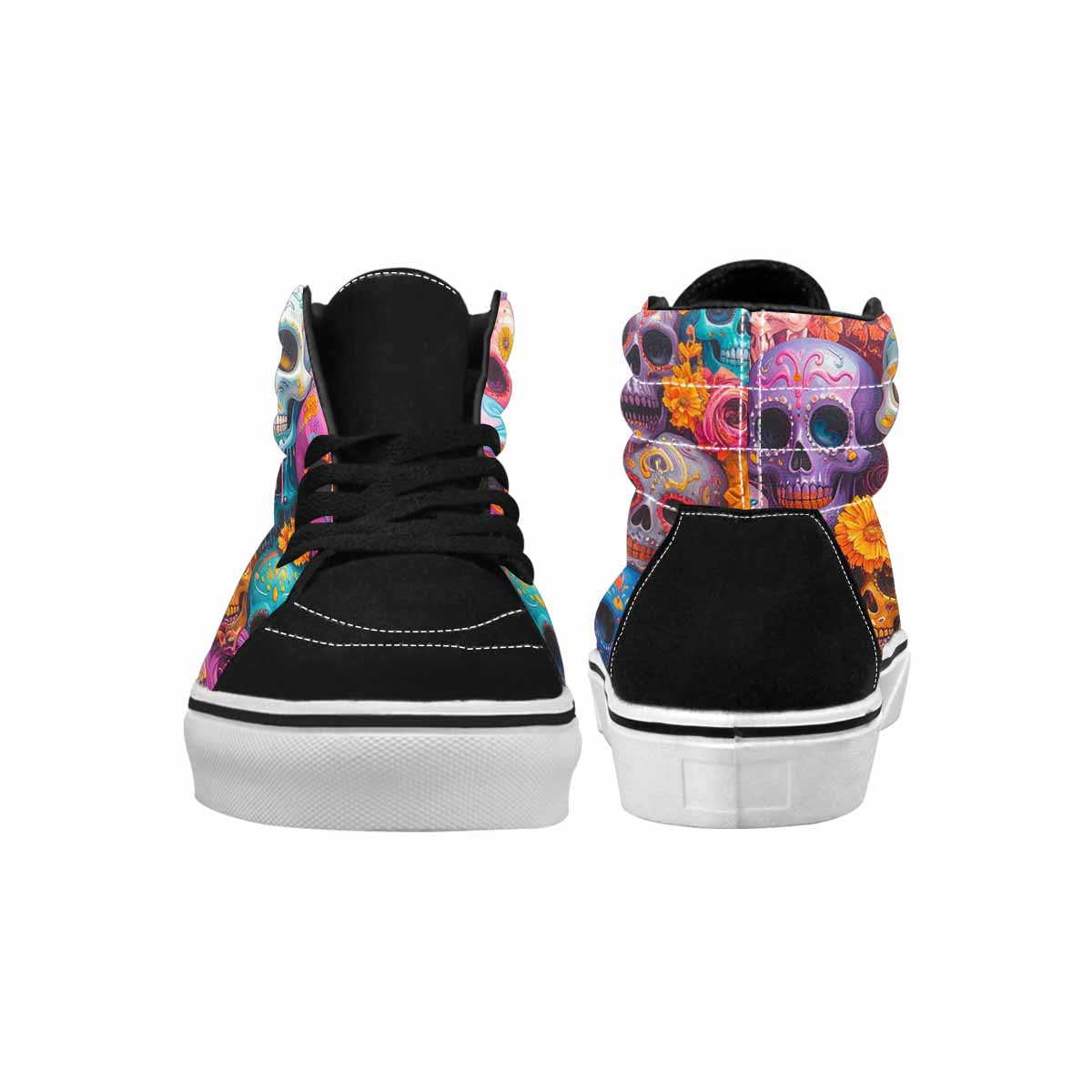MEN'S Sugar Skulls Melting Sugar High Top Canvas Kaleidoscope Sneakers
