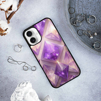 iPhone 16 Plus Case — Amethyst Crystal Art Pattern, Custom Designed Case Cover