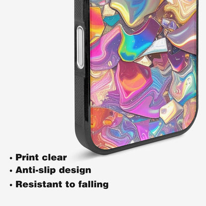 iPhone 16 Case — Holographic Iridescent Shimmer Pattern Hundreds Of, Custom Print Case Cover