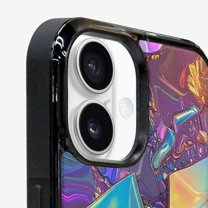 iPhone 16 Plus Case — Holographic Iridescent Shimmer Pattern Hundreds Of, Custom Print Case Cover