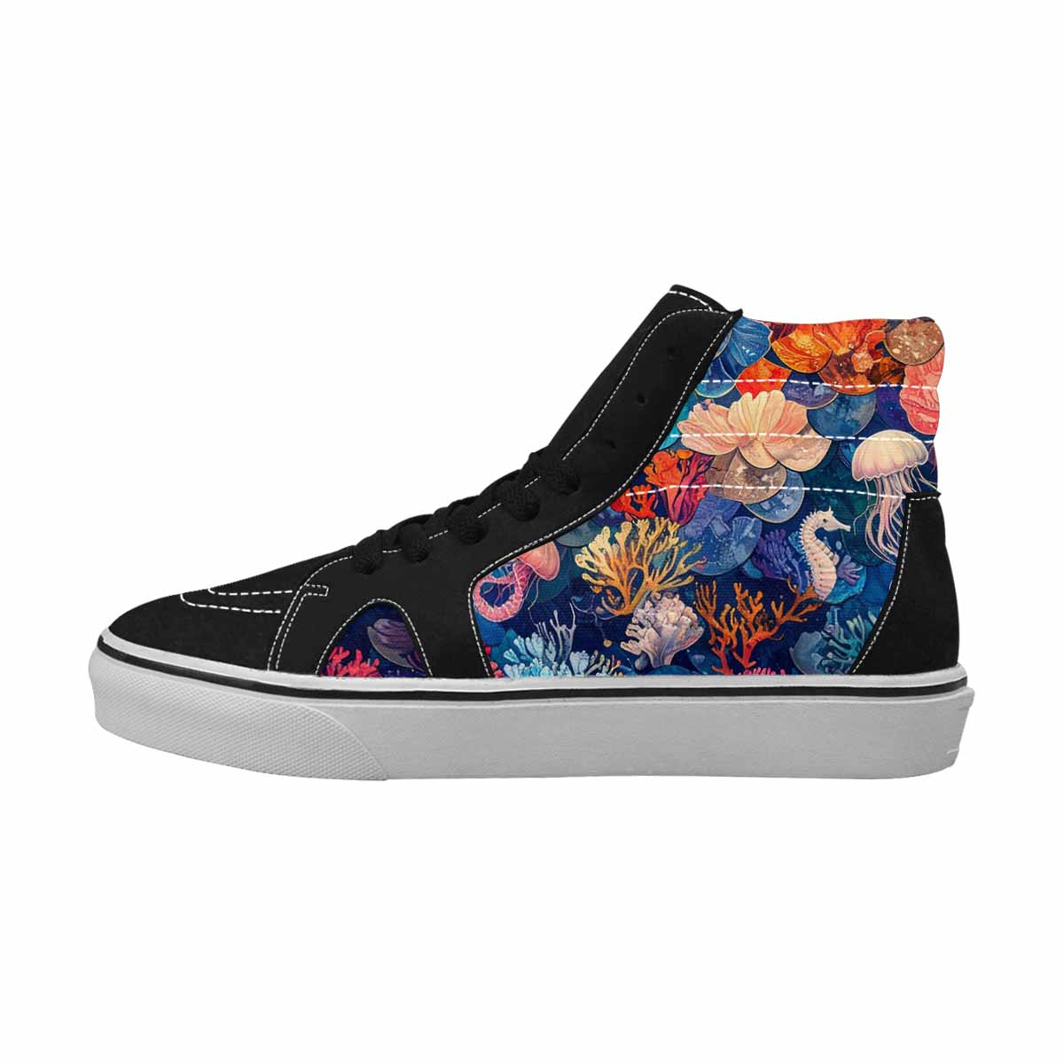 WOMEN'S Fish Scale Coral High Top Canvas Vivid Sneakers