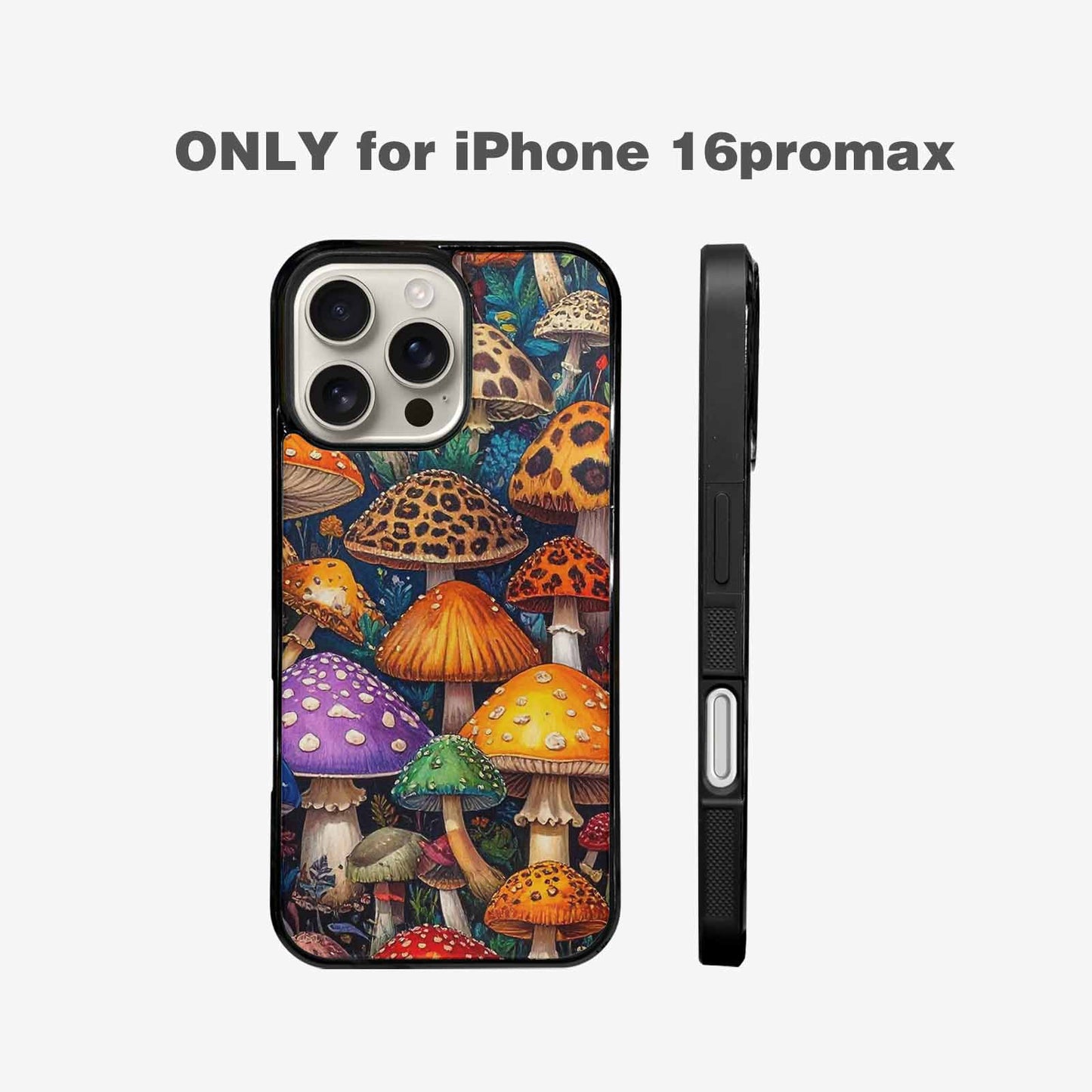 iPhone 16 Pro Max Case — Mushrooms Pattern Hundreds Of 0x7, Unique Phone Case Design