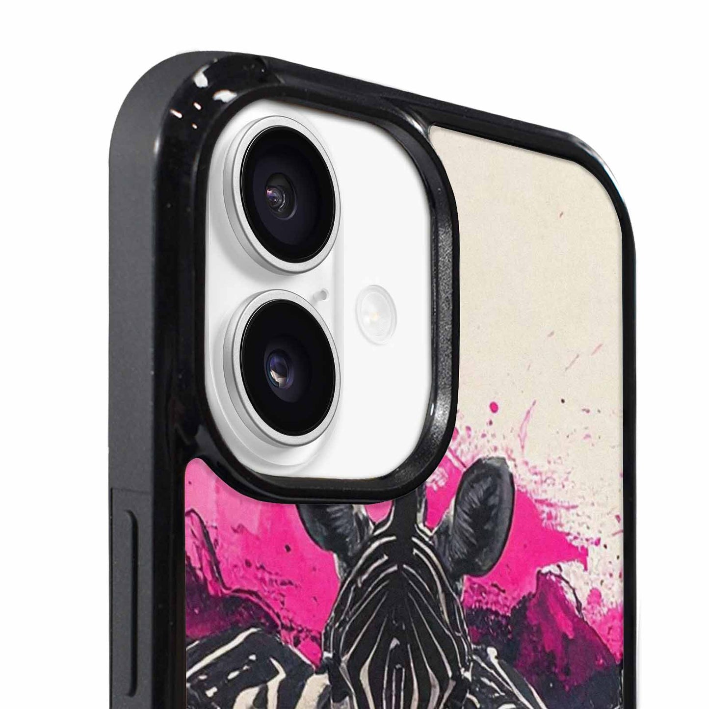 iPhone 17 Case — Black &amp; Pink Ink Animal Print, Custom Phone Case
