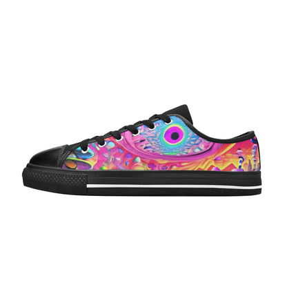 MEN'S Trippy Acid World Art Canvas Grunge Custom Sneakers
