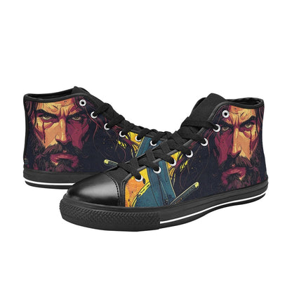 MEN'S Jesus_Ht_11 Men’S High Top Canvas Neon Fantasy Custom Sneakers