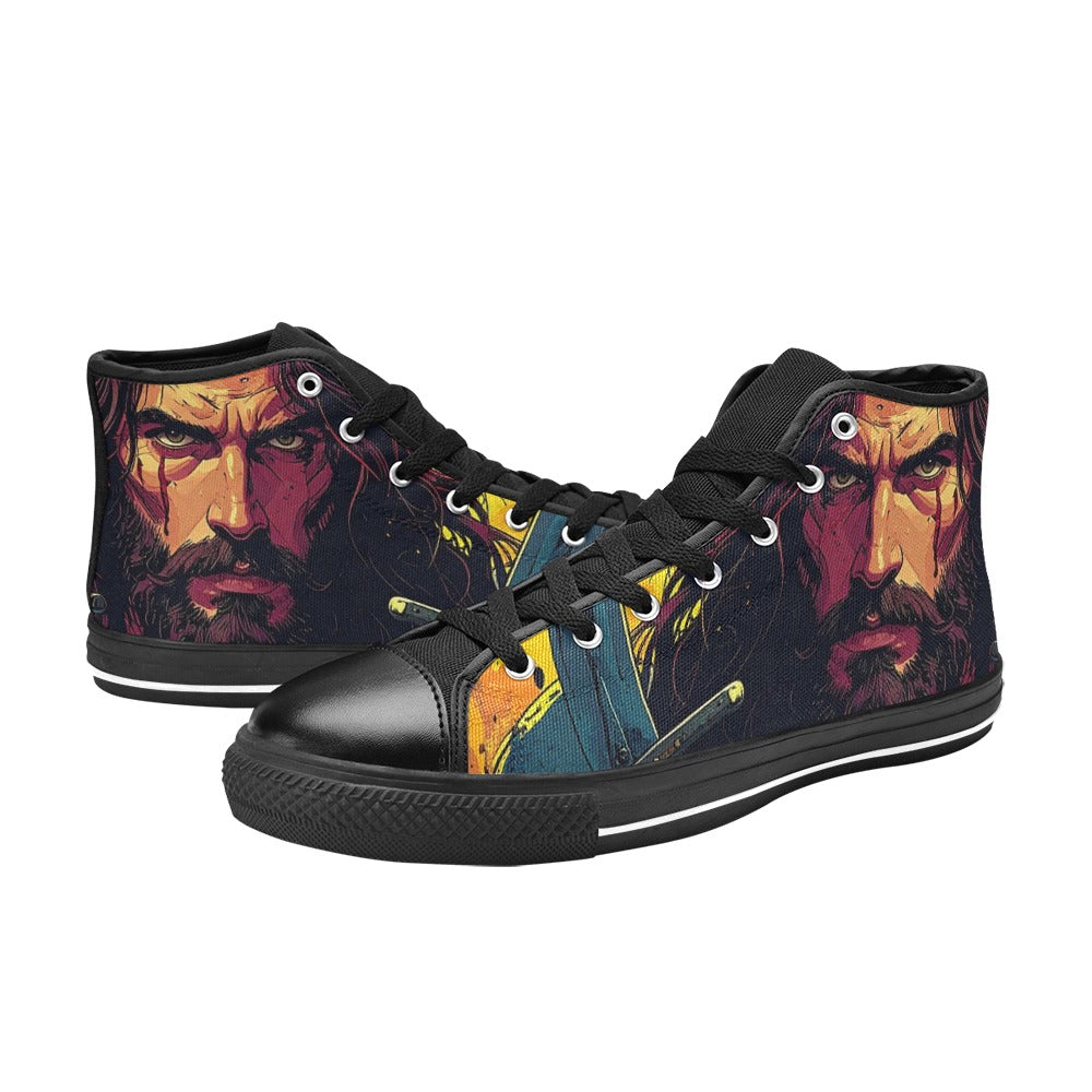 MEN'S Jesus_Ht_11 Men’S High Top Canvas Neon Fantasy Sneakers