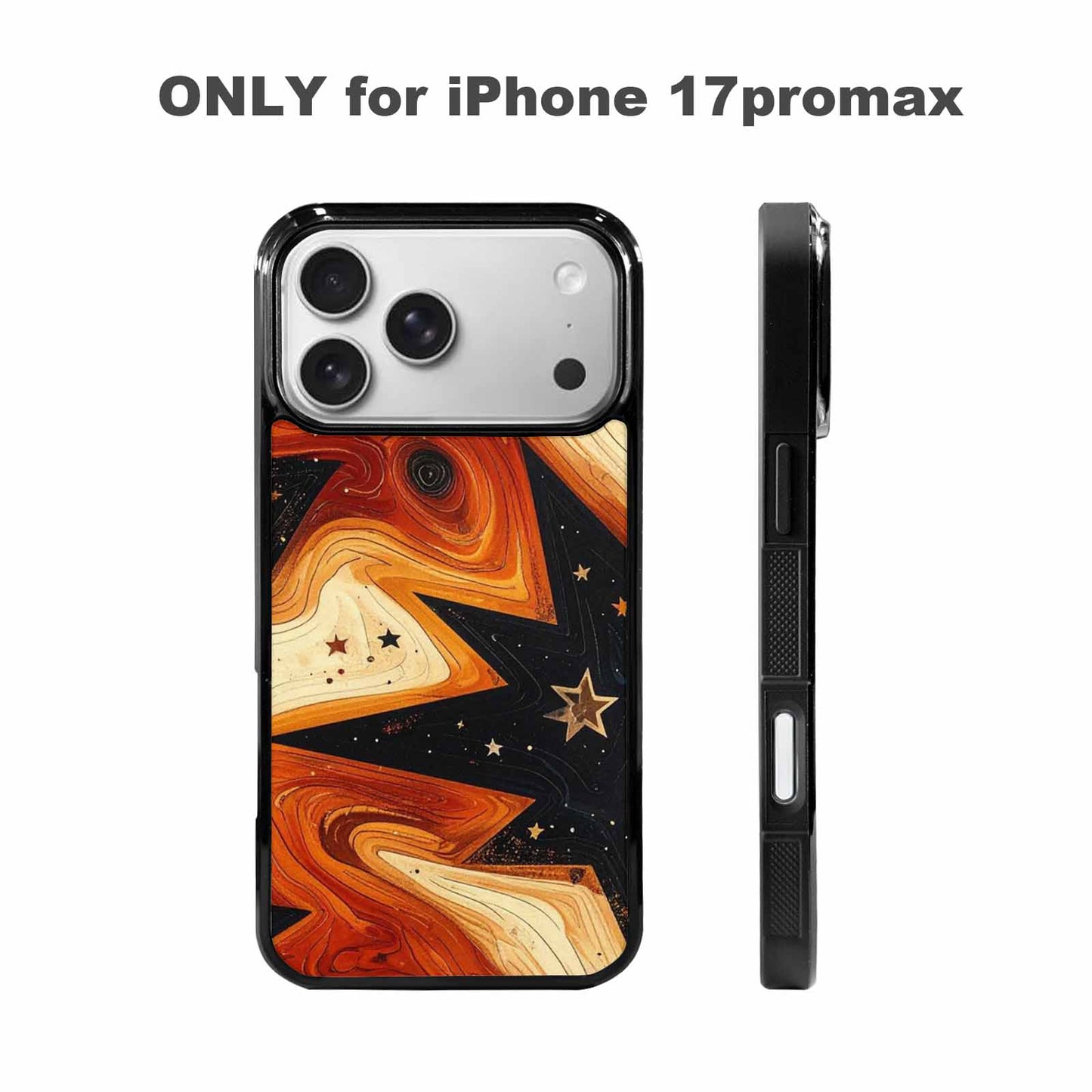 iPhone 17 Pro Max Case — Foil Wood Grain Galaxy Space, Customized Protective Case