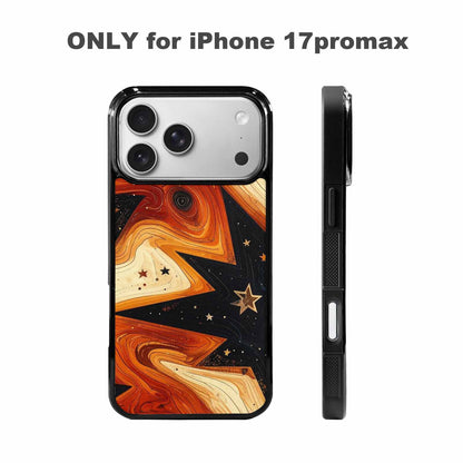 iPhone 17 Pro Max Case — Foil Wood Grain Galaxy Space, Customized Protective Case