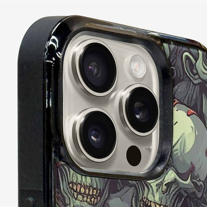 iPhone 16 Pro Case — Zombie Head Pattern Hundreds Of Small, Original Design Phone Case