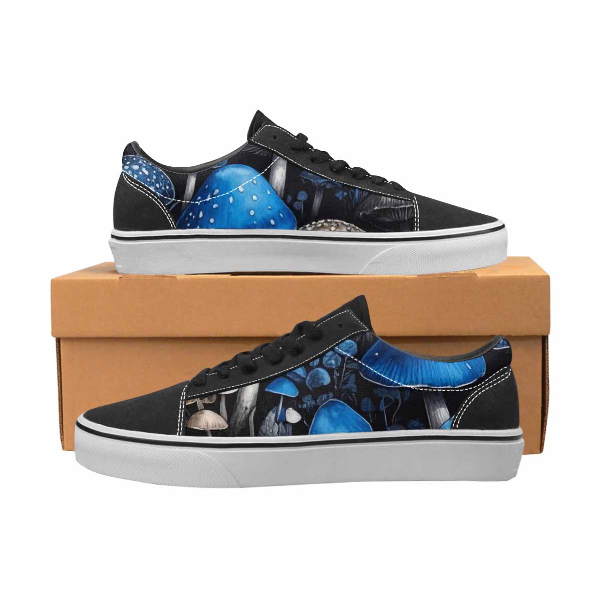 WOMEN'S Mushrooms (general) Lace-Up Canvas Vibrant Chaos Custom Sneakers
