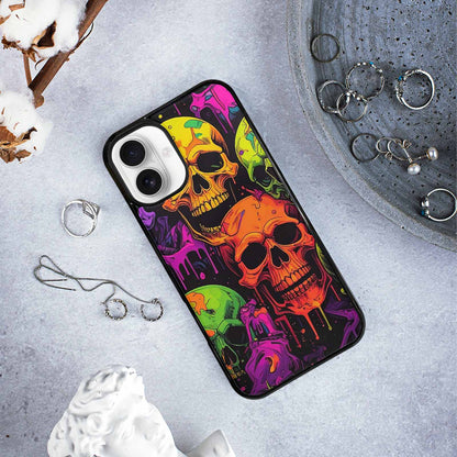 iPhone 16 Plus Case — Vibrant Camo 1000\'s Of Skeletons Neon, Original Design Phone Case