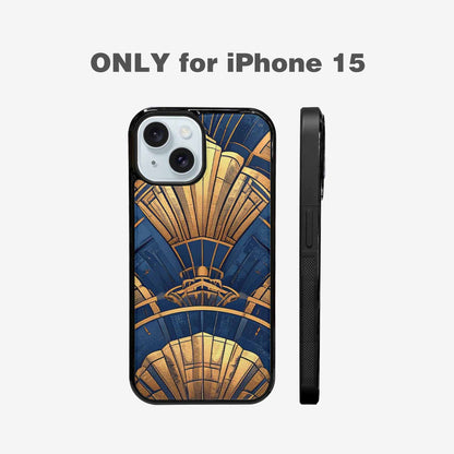 iPhone 15 Case — Art Deco Illustration Pattern, Custom Phone Case