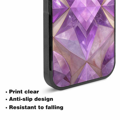 iPhone 15 Plus Case — Amethyst Crystal Art Pattern, Custom Made Phone Cover