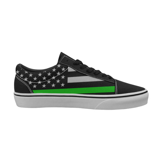 WOMEN'S Thin Green Line Flag Low Top Skateboarding Neon Fantasy Sneakers